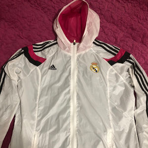 ADIDAS REAL MADRID ANTHEM WOVEN JACKET White/Black